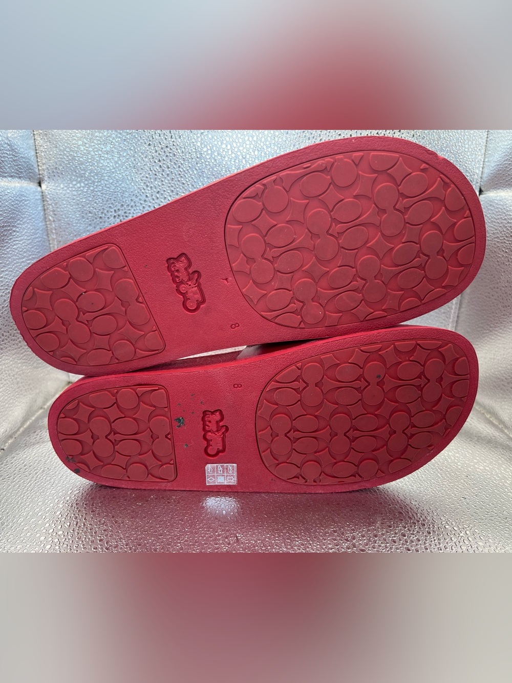 COACH X Disney Mickey/Minnie Slide RED Walt Disney World 50th Anniversary size 8 - Picture 9 of 10